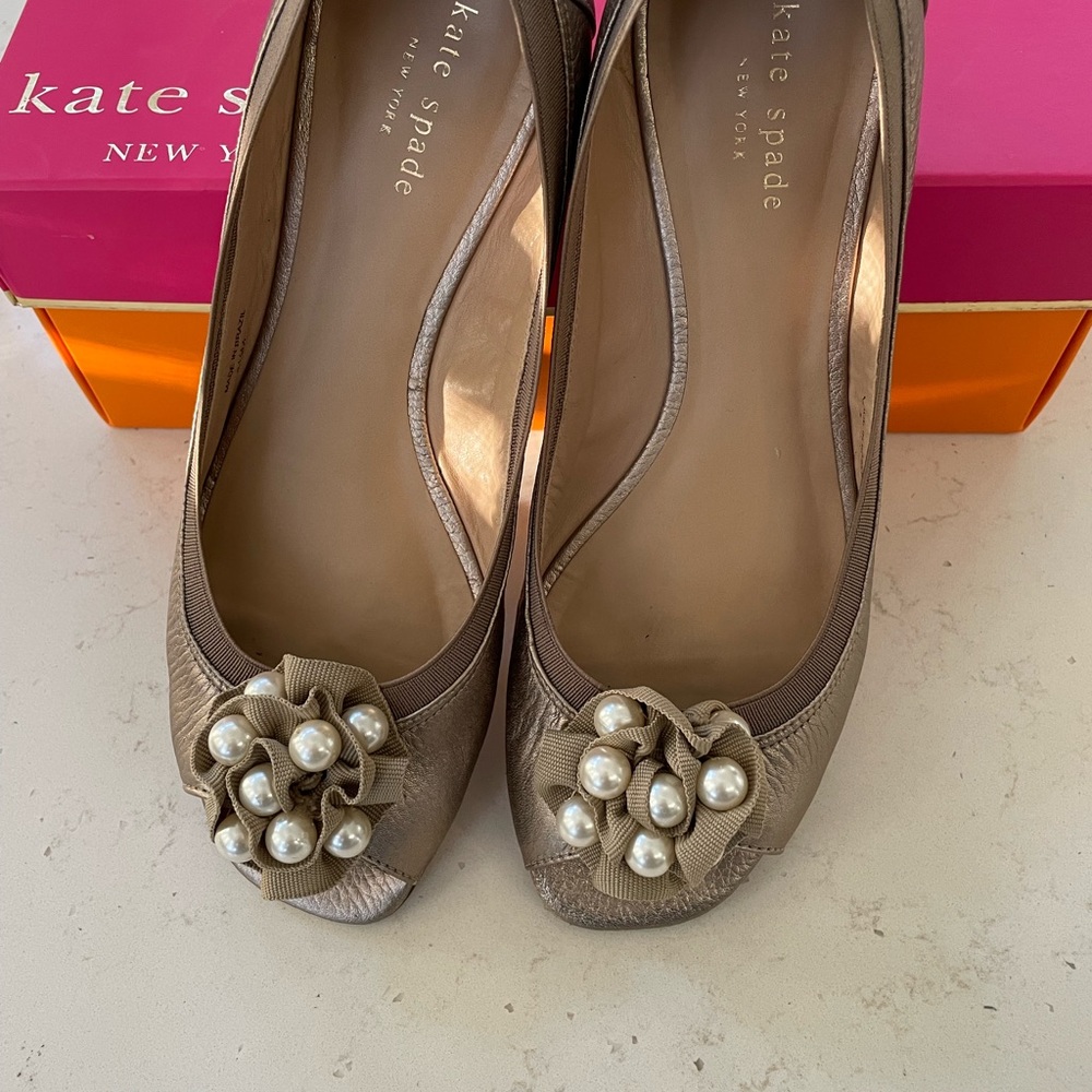 Kate Spade Bindi Peep Toe Flats, Size 8.5